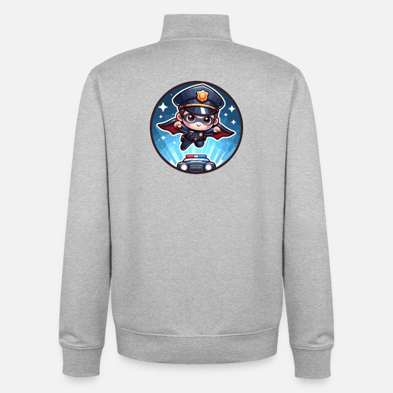 Polizei Superheld Polizist Helden Polizeiauto - Unisex Organic Zip Sweatshirt von Stanley/Stella - Grau meliert