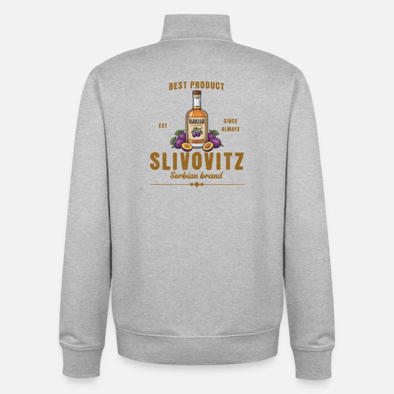 Slovovitz - Sweat zippé unisexe en coton bio Stanley/Stella - gris chiné