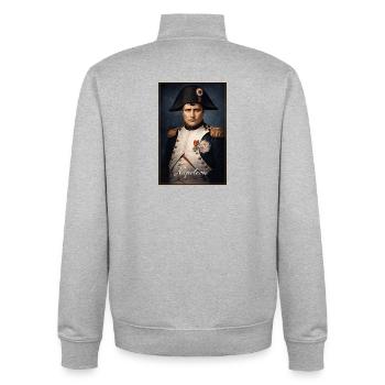 Napoleon Portrait Military Uniform - Unisex Organic Zip Sweatshirt by Stanley/Stella - heather grey - Back - AI Model Male 185 light (185cm)