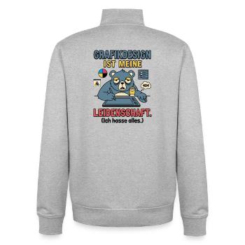 Grafikdesign Leidenschaft lustig Designer - Unisex Organic Zip Sweatshirt von Stanley/Stella - Grau meliert - Hinten - AI Model Male 185 light (185cm)