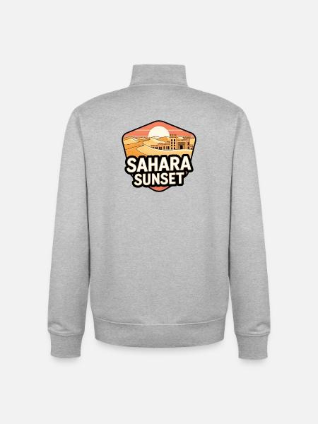 Sahara Sunset Castle - Unisex Organic Zip Sweatshirt by Stanley/Stella - heather grey