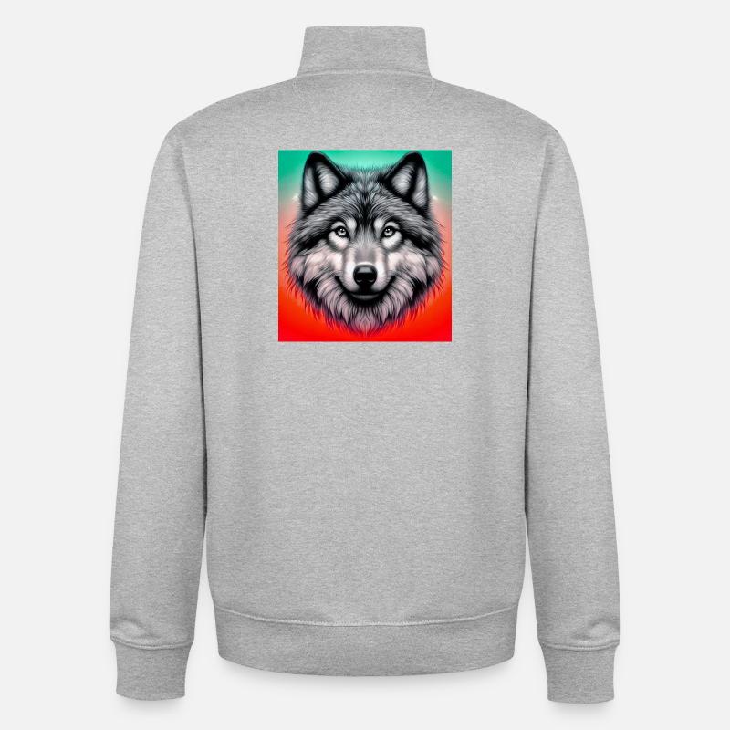 Wolf - Unisex Organic Zip Sweatshirt von Stanley/Stella - Grau meliert