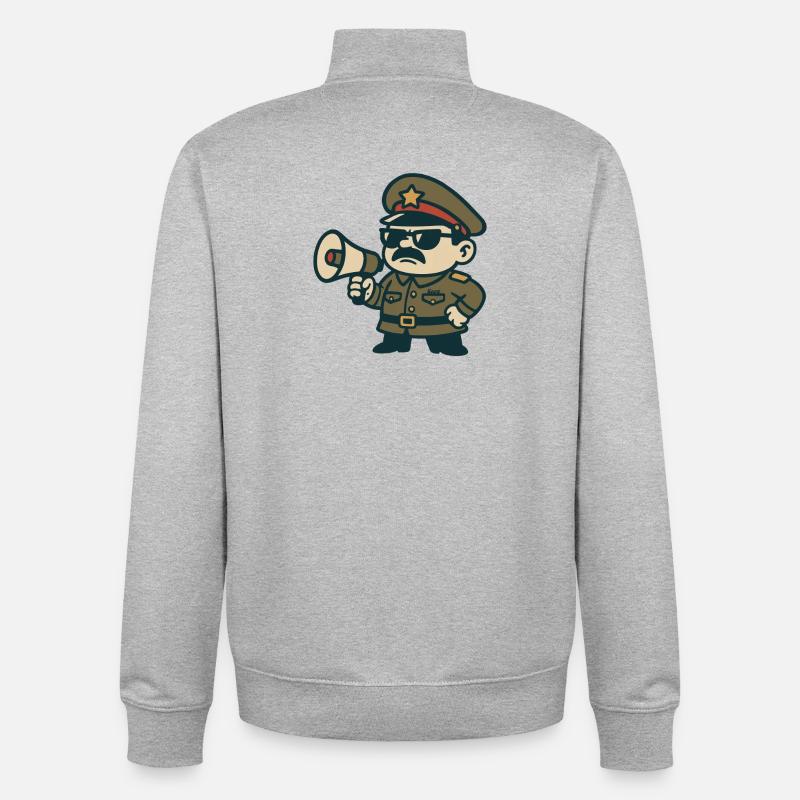 Retro-Sergeant-Megafon - Unisex Organic Zip Sweatshirt von Stanley/Stella - Grau meliert
