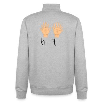 Double Open Hands Illustration - Unisex Organic Zip Sweatshirt von Stanley/Stella - Grau meliert - Hinten - AI Model Male 185 light (185cm)