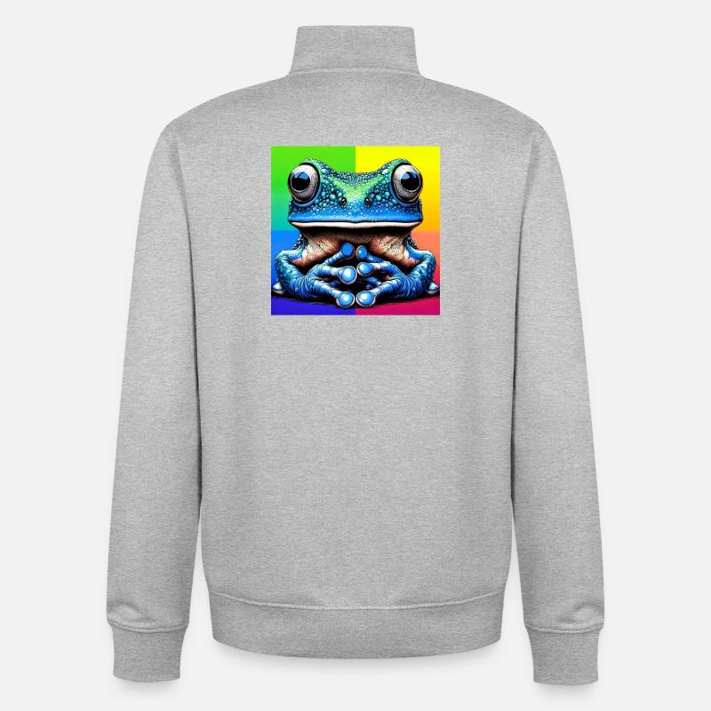 Frosch - Unisex Organic Zip Sweatshirt von Stanley/Stella - Grau meliert