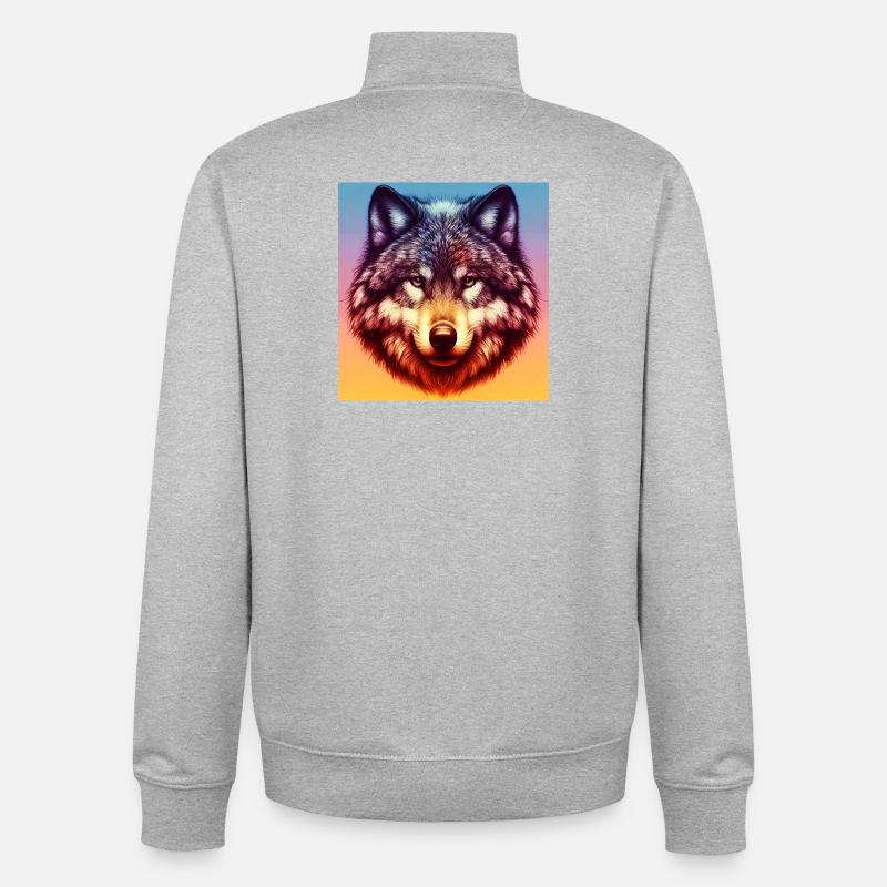 Wolf - Unisex Organic Zip Sweatshirt von Stanley/Stella - Grau meliert
