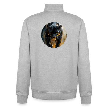 Design de Panthère noire - Unisex Organic Zip Sweatshirt von Stanley/Stella - Grau meliert - Hinten - AI Model Male 185 light (185cm)