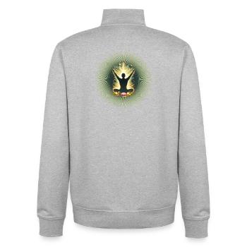 Meditation Awareness Yoga Mandala Design - Unisex Organic Zip Sweatshirt by Stanley/Stella - heather grey - Back - AI Model Male 185 light (185cm)