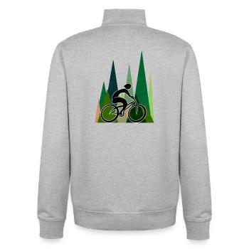 Radfahrer - Unisex Organic Zip Sweatshirt von Stanley/Stella - Grau meliert - Hinten - AI Model Male 185 light (185cm)