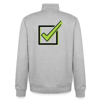 Tick Checklist Box Comic - Unisex Organic Zip Sweatshirt by Stanley/Stella - heather grey - Back - AI Model Male 185 light (185cm)