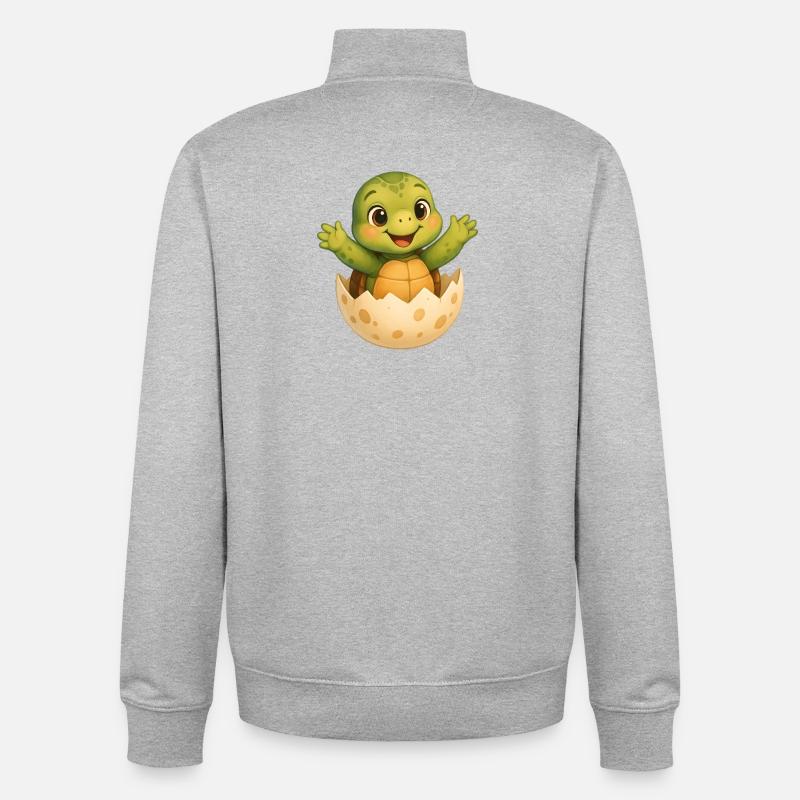 Small turtle hatching - Unisex Organic Zip Sweatshirt by Stanley/Stella - heather grey