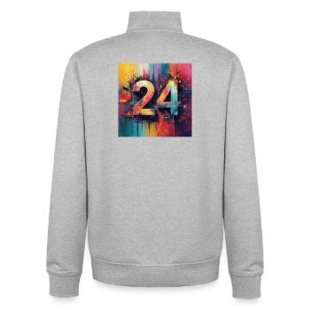 Farbenfrohe Abstraktion 24 - Unisex Organic Zip Sweatshirt von Stanley/Stella - Grau meliert - Hinten - AI Model Male 185 light (185cm)