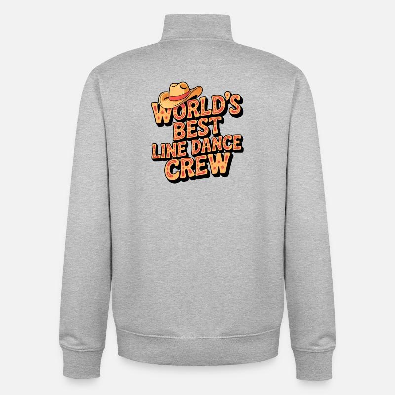 World's Best Line Dance Crew - Unisex Organic Zip Sweatshirt by Stanley/Stella - heather grey