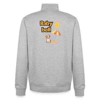 BABY BELL, MALLE JGA PARTY MODE AN! SAUFEN URLAUB - Unisex Organic Zip Sweatshirt von Stanley/Stella - Grau meliert - Hinten - AI Model Male 185 light (185cm)