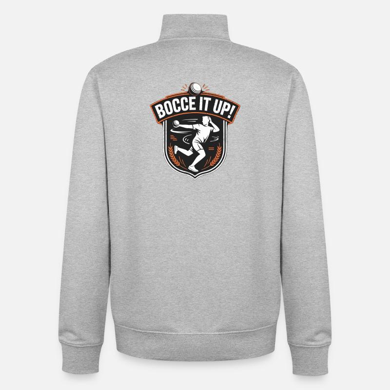 Boccia King Passion de Précision - Sweat zippé unisexe en coton bio Stanley/Stella - gris chiné