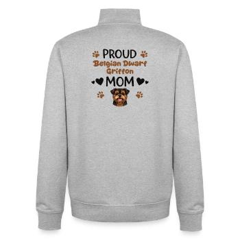 Stolze Griffon Mutter, Belgischer Zwerggriffon - Unisex Organic Zip Sweatshirt von Stanley/Stella - Grau meliert - Hinten - AI Model Male 185 light (185cm)