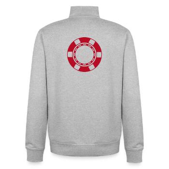 Casino coin - Unisex Organic Zip Sweatshirt by Stanley/Stella - heather grey - Back - AI Model Male 185 light (185cm)