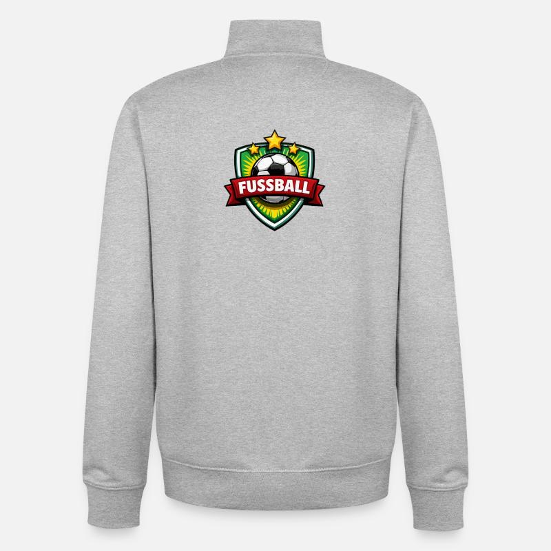 Fussball Shield mit Banner - Unisex Organic Zip Sweatshirt von Stanley/Stella - Grau meliert