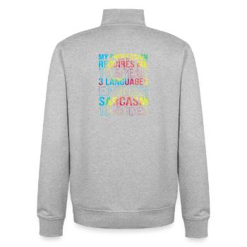 Medizin Coder - Unisex Organic Zip Sweatshirt von Stanley/Stella - Grau meliert - Hinten - AI Model Male 185 light (185cm)