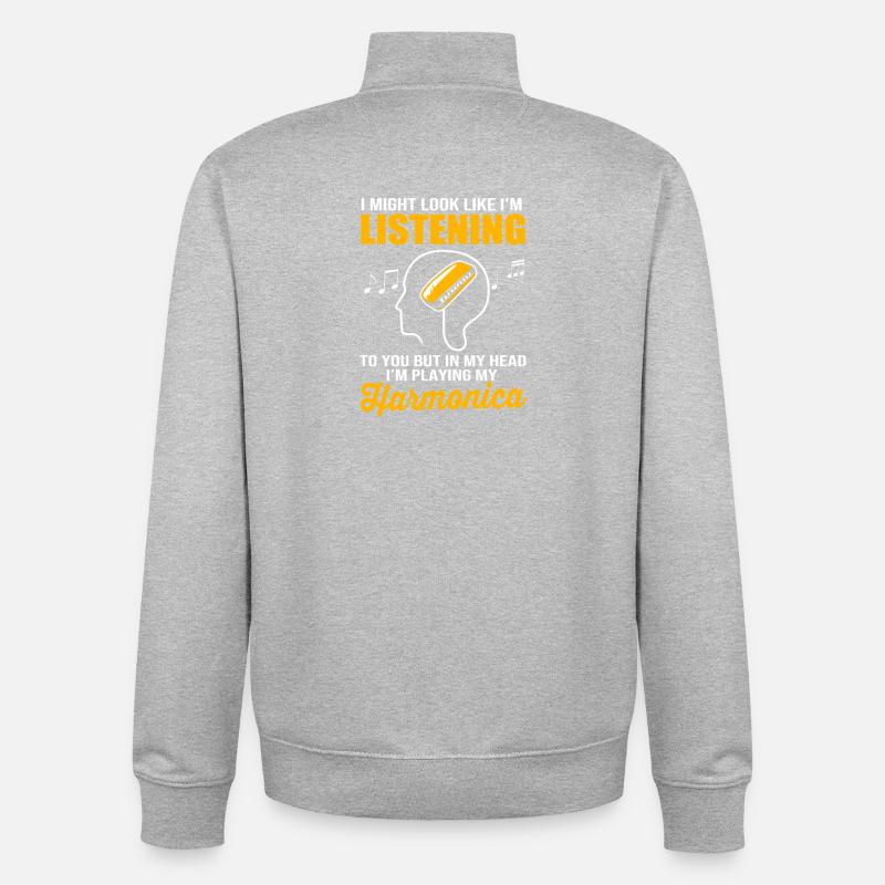 Harmonica - Unisex Organic Zip Sweatshirt by Stanley/Stella - heather grey
