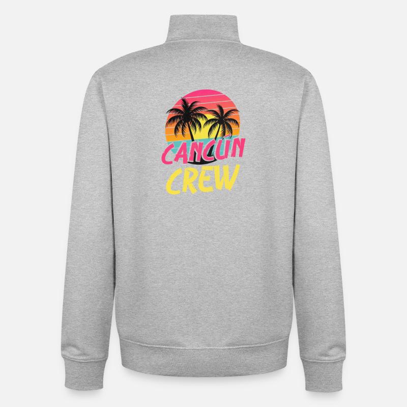 Équipe de Cancun - Sweat zippé unisexe en coton bio Stanley/Stella - gris chiné