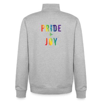 Pride Joy Rainbow LGBTQ Typography Design - Unisex Organic Zip Sweatshirt von Stanley/Stella - Grau meliert - Hinten - AI Model Male 185 light (185cm)