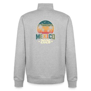 Mexico 2026 - Unisex Organic Zip Sweatshirt by Stanley/Stella - heather grey - Back - AI Model Male 185 light (185cm)