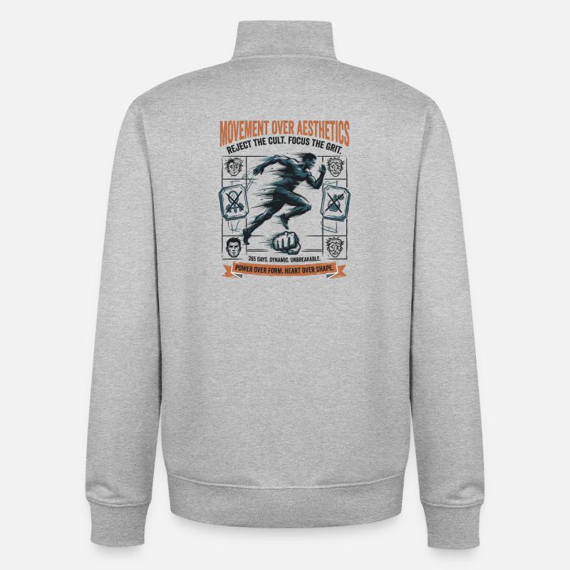 Concentrez le cran - Sweat zippé unisexe en coton bio Stanley/Stella - gris chiné