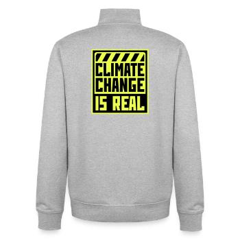 Climate Change Is Real Climate Change Science - Unisex Organic Zip Sweatshirt by Stanley/Stella - heather grey - Back - AI Model Male 185 light (185cm)