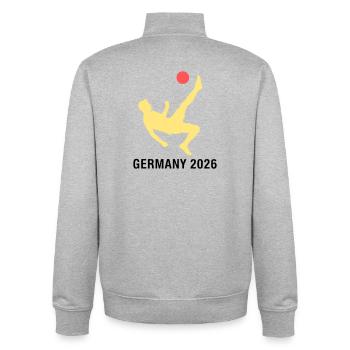 Fußballer 2026 Deutschland Fan - Unisex Organic Zip Sweatshirt von Stanley/Stella - Grau meliert - Hinten - AI Model Male 185 light (185cm)