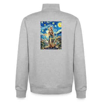 Artemis Nuit étoilée - Sweat zippé unisexe en coton bio Stanley/Stella - gris chiné - Dos - AI Model Male 185 light (185cm)