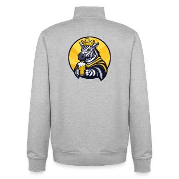 Zebra Bier Lustig - Unisex Organic Zip Sweatshirt von Stanley/Stella - Grau meliert - Hinten - AI Model Male 185 light (185cm)
