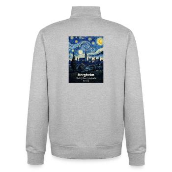 Bergheim Germany Starry Night - Unisex Organic Zip Sweatshirt by Stanley/Stella - heather grey - Back - AI Model Male 185 light (185cm)