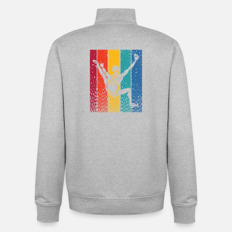 Bloc de bloc de Boulderer - Sweat zippé unisexe en coton bio Stanley/Stella - gris chiné