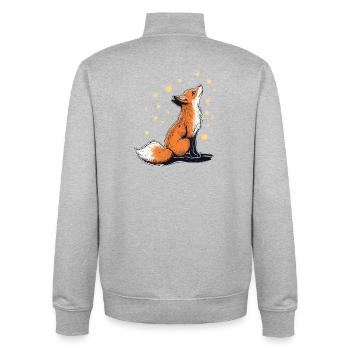 Fuchs und Sterne - Unisex Organic Zip Sweatshirt von Stanley/Stella - Grau meliert - Hinten - AI Model Male 185 light (185cm)