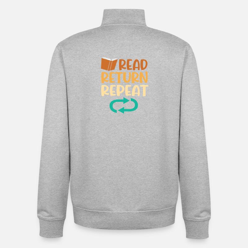 Library Book Bookworm Reading Bookworm - Unisex Organic Zip Sweatshirt by Stanley/Stella - heather grey