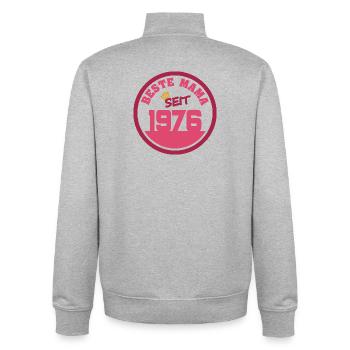 Mutti 1976 - Unisex Organic Zip Sweatshirt von Stanley/Stella - Grau meliert - Hinten - AI Model Male 185 light (185cm)