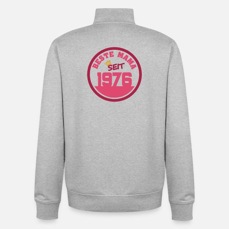Mutti 1976 - Sweat zippé unisexe en coton bio Stanley/Stella - gris chiné