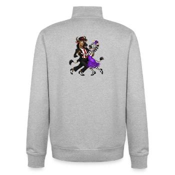 Gnu und Zebra im eleganten Swing Tanz - Unisex Organic Zip Sweatshirt von Stanley/Stella - Grau meliert - Hinten - AI Model Male 185 light (185cm)