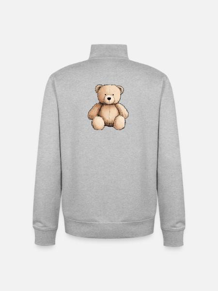Teddybär, Teddybär, Stofftier - Unisex Organic Zip Sweatshirt von Stanley/Stella - Grau meliert