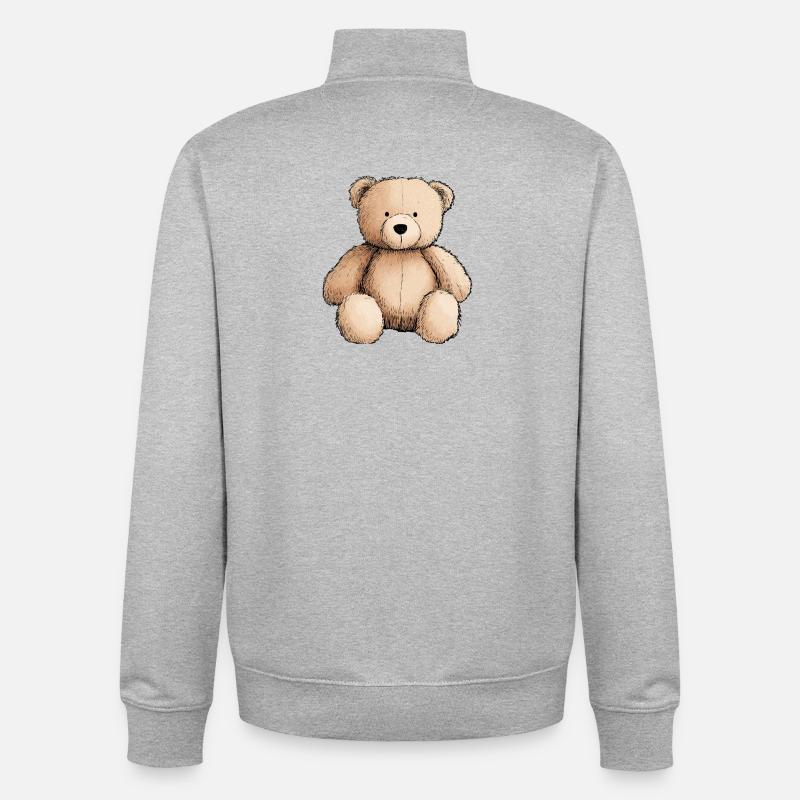 Teddybär, Teddybär, Stofftier - Unisex Organic Zip Sweatshirt von Stanley/Stella - Grau meliert