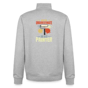 Maler Großvater - Unisex Organic Zip Sweatshirt von Stanley/Stella - Grau meliert - Hinten - AI Model Male 185 light (185cm)