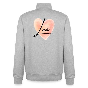 Lea Name for Girl's Name Baby Girl Baby Shower - Unisex Organic Zip Sweatshirt by Stanley/Stella - heather grey - Back - AI Model Male 185 light (185cm)