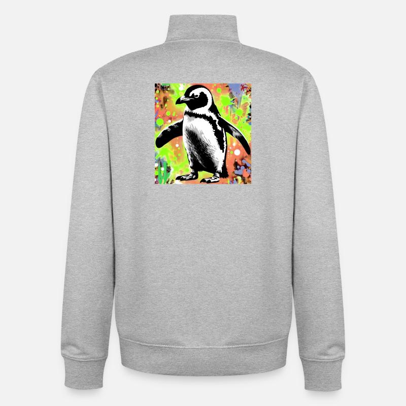 pingouin - Sweat zippé unisexe en coton bio Stanley/Stella - gris chiné