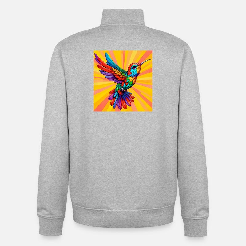 colibri - Sweat zippé unisexe en coton bio Stanley/Stella - gris chiné