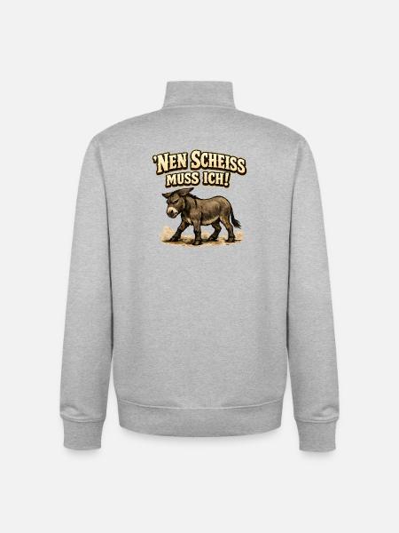 Nen Scheiss Muss Ich Esel - Unisex Organic Zip Sweatshirt von Stanley/Stella - Grau meliert