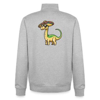 Dinosaurier brontosaurus Sombrero - Unisex Organic Zip Sweatshirt von Stanley/Stella - Grau meliert - Hinten - AI Model Male 185 light (185cm)