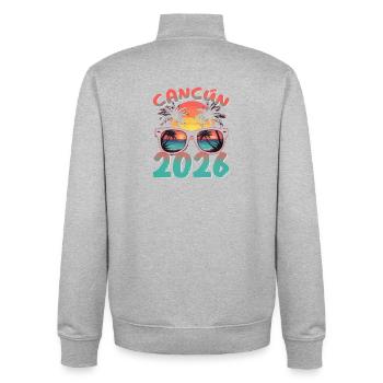 Cancun 2026 - Unisex Organic Zip Sweatshirt von Stanley/Stella - Grau meliert - Hinten - AI Model Male 185 light (185cm)