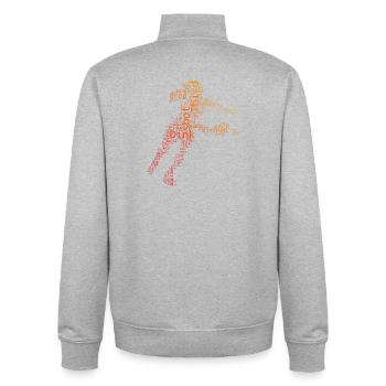 Pickleballspielerinnen Fans mit pickleball athlete - Unisex Organic Zip Sweatshirt von Stanley/Stella - Grau meliert - Hinten - AI Model Male 185 light (185cm)