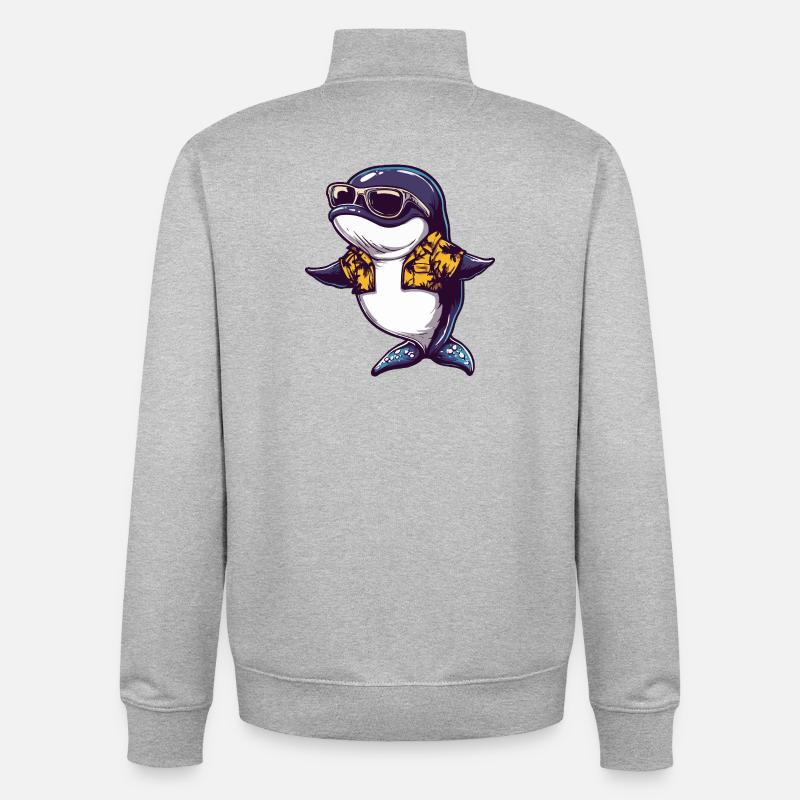 Wal Comic Urlaub - Unisex Organic Zip Sweatshirt von Stanley/Stella - Grau meliert